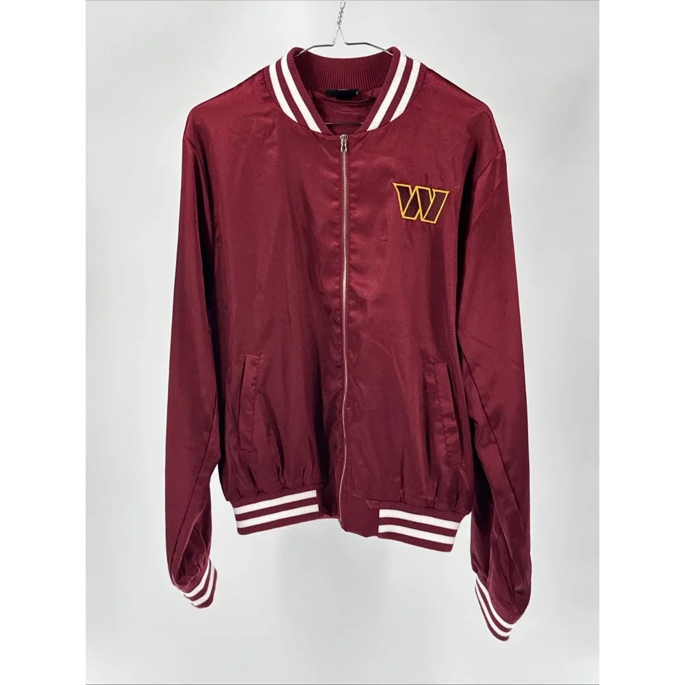 Washington Commanders Women's Satin Rhinestone Bomber Jacket NFL Size Medium